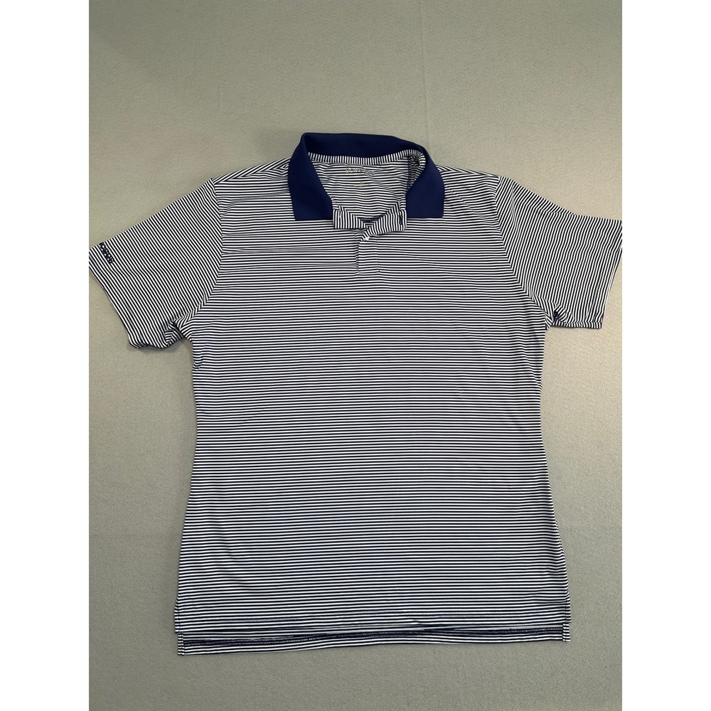 Bonobos Golf Polo Shirt‎ Mens XL Blue White Striped Slim Fit Performance